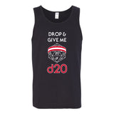 Drop & Give Me d20 - Gamer Dice RPG Gym Rat Funny Tank Top - Black