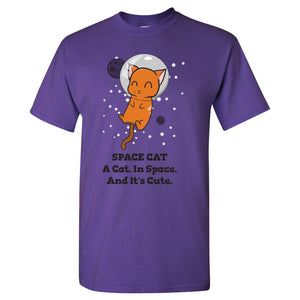 Space Cat - Galaxy, Universe, Kitty, Animal Lover, Astronaut - Funny Adult Graphic Cotton T-Shirt