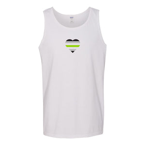 Agender Pride Flag Heart - Nonbinary Pride Month Tank Top - White