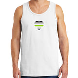 Agender Pride Flag Heart - Nonbinary Pride Month Tank Top - White