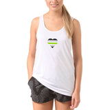 Agender Pride Flag Heart - Nonbinary Pride Month Tank Top - White