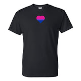 Bisexual Pride Flag Heart - Pride Month LGBTQIA Love Identity T-Shirt - Black