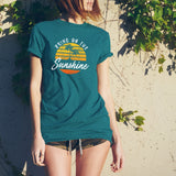Bring on The Sunshine - Summer Beach Sunset Retro Palm Tree T Shirt