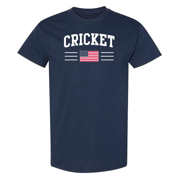 USA Cricket Arch T-Shirt - Navy