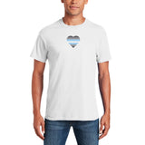 Demiguy Pride Flag Heart - Pride Month LGBTQIA Love Identity T-Shirt - White