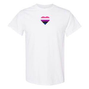 Genderfluid Pride Flag Heart - Pride Month LGBTQIA Love Identity T-Shirt - White