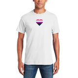 Genderfluid Pride Flag Heart - Pride Month LGBTQIA Love Identity T-Shirt - White