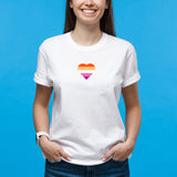 Lesbian Pride Flag Heart - Pride Month LGBTQIA Love Identity T-Shirt - White