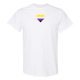 Nonbinary Pride Flag Heart - Pride Month LGBTQIA Love Identity T-Shirt - White