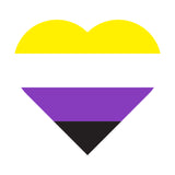 Nonbinary Pride Flag Heart - Pride Month LGBTQIA Love Identity T-Shirt - White