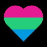 Polysexual Pride Flag Heart - Pride Month LGBTQIA Love Identity T-Shirt - Black