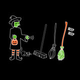 Witch Parking - Funny Cute Halloween Broomstick Softstyle T Shirt (64000G)