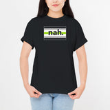 Agender Flag Nah T Shirt - Nonbinary Pride Month Funny Nope No Thanks - Black