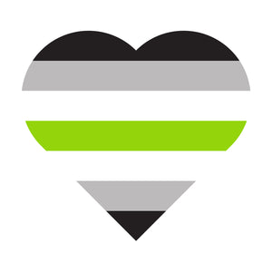 Agender Pride Flag Heart - Nonbinary Pride Month Funny - White