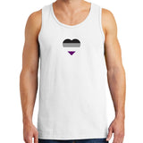 Asexual Pride Flag Heart - Pride Month LGBTQIA Love Identity Tank Top - White