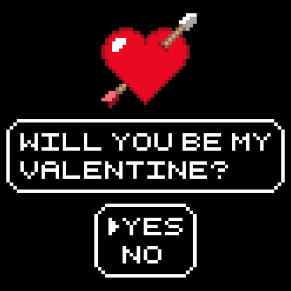 Will You Be My Valentine Pixel - Valentine's Day 8-Bit Heart Love Retro Gaming Video Game T Shirt