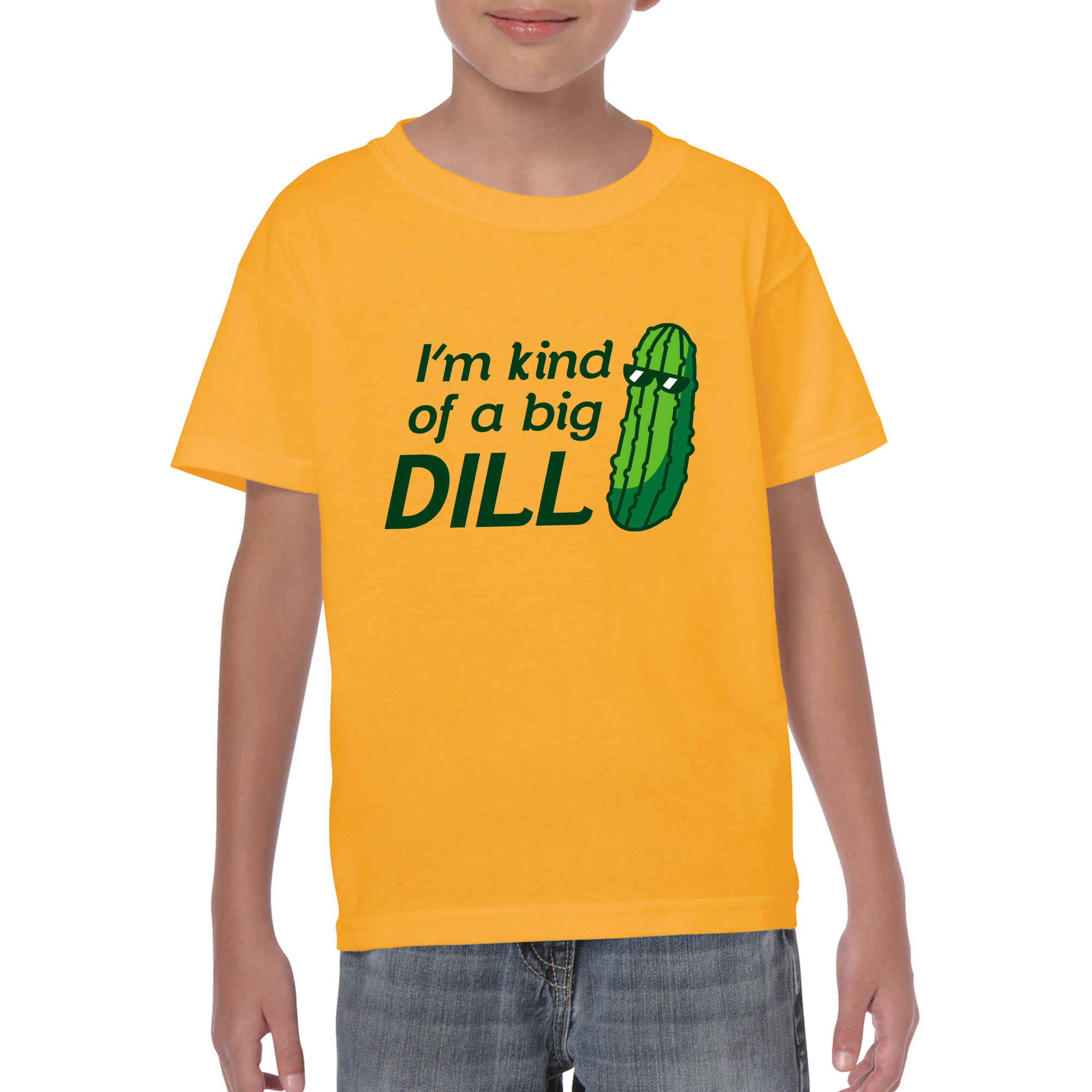 What For? Apparel I'm Ah Big Dill Pickle with Rainbow Funny 80's Retro Pop Culture Fashion Novelty Design Cotton T-Shirt, Girl's, Size: XL, White