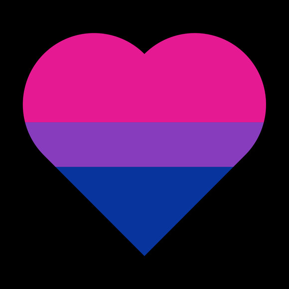 Bisexual Pride Flag Heart - Pride Month LGBTQIA Love Identity Tank Top - Black