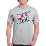 I Bleed Red White And Blue - Funny America Flag T Shirt