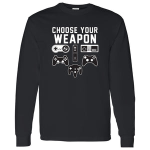 Choose Your Weapon - Gaming Console Gamer Retro Handheld Esports Video Game Long Sleeve T Shirt