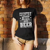 UGP Campus Apparel Country Music and Beer That's Why I'm Here - Funny Drinking Party T Shirt