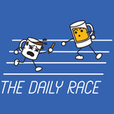 UGP Campus Apparel The Daily Race - Funny Sarcastic Coffee and Alcohol Racing Tough Work Day T Shirt