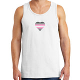 Demigal Pride Flag Heart - Pride Month LGBTQIA Love Identity Tank Top - White
