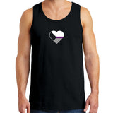 Demisexual Pride Flag Heart - Pride Month LGBTQIA Love Identity Tank Top - Black