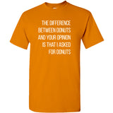 The Difference Between Opinions and Donuts - Snarky Not Listening T Shirt