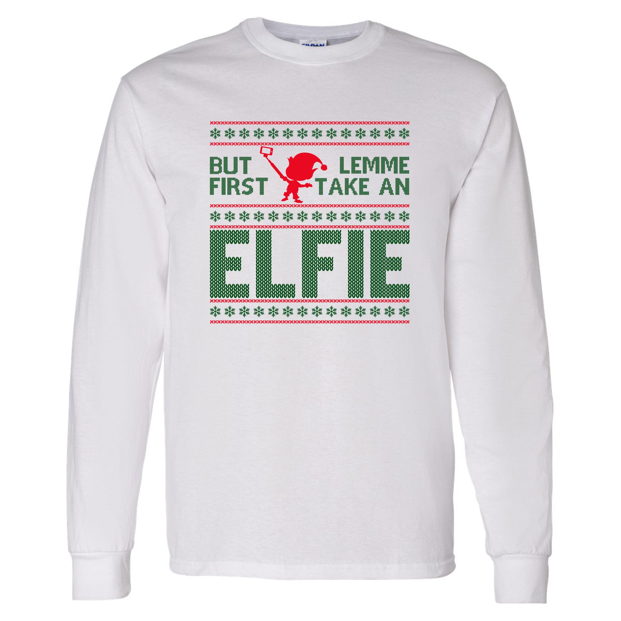 But First Lemme Take A Elfie Funny Ugly Christmas Sweater Elf Selfie Underground Online Retail