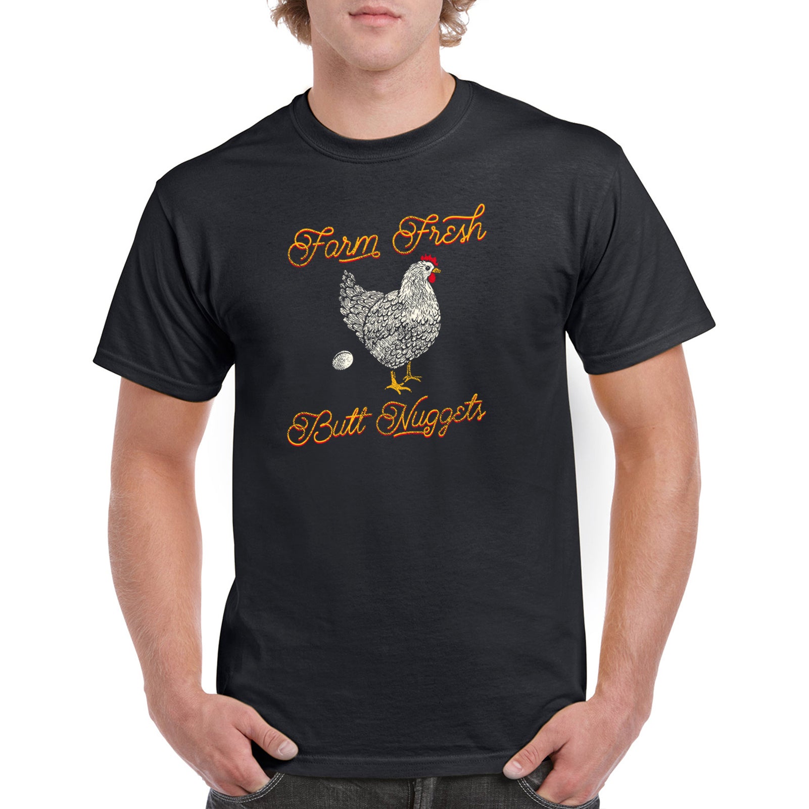 Vintage Farm Fresh Butt Nuggets Funny Chickens Eggs Gifts T-Shirt