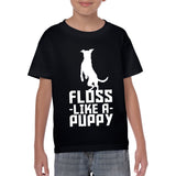 UGP Campus Apparel Floss Like A Puppy - Flossin Dance Funny Dog Youth T Shirt