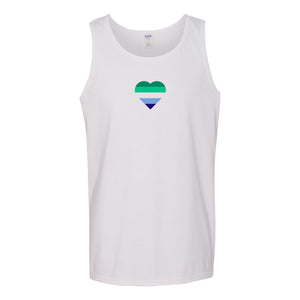 Gay Men Pride Flag Heart - Pride Month LGBTQIA Love Identity Tank Top - White