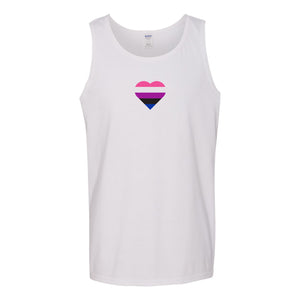 Genderfluid Pride Flag Heart - Pride Month LGBTQIA Love Identity Tank Top - White