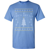 UGP Campus Apparel Let's Get Lit Christmas Tree - Funny Holiday Ugly Sweater Christmas T Shirt