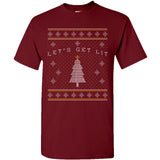 UGP Campus Apparel Let's Get Lit Christmas Tree - Funny Holiday Ugly Sweater Christmas T Shirt