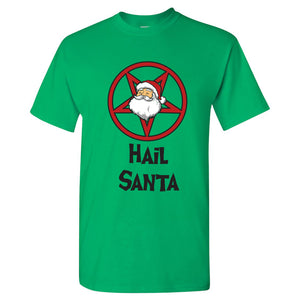 UGP Campus Apparel Hail Santa - Funny Christmas Joke Pentagram Humor T Shirt