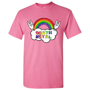 Death Metal Rainbow - Funny Happy Rock Music Humor T Shirt