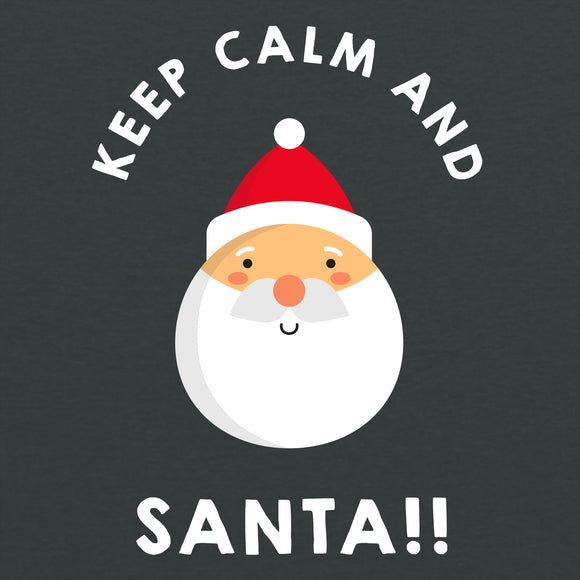 UGP Campus Apparel Keep Calm and Santa! Funny Santa Claus Christmas Holiday T Shirt