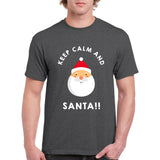 UGP Campus Apparel Keep Calm and Santa! Funny Santa Claus Christmas Holiday T Shirt