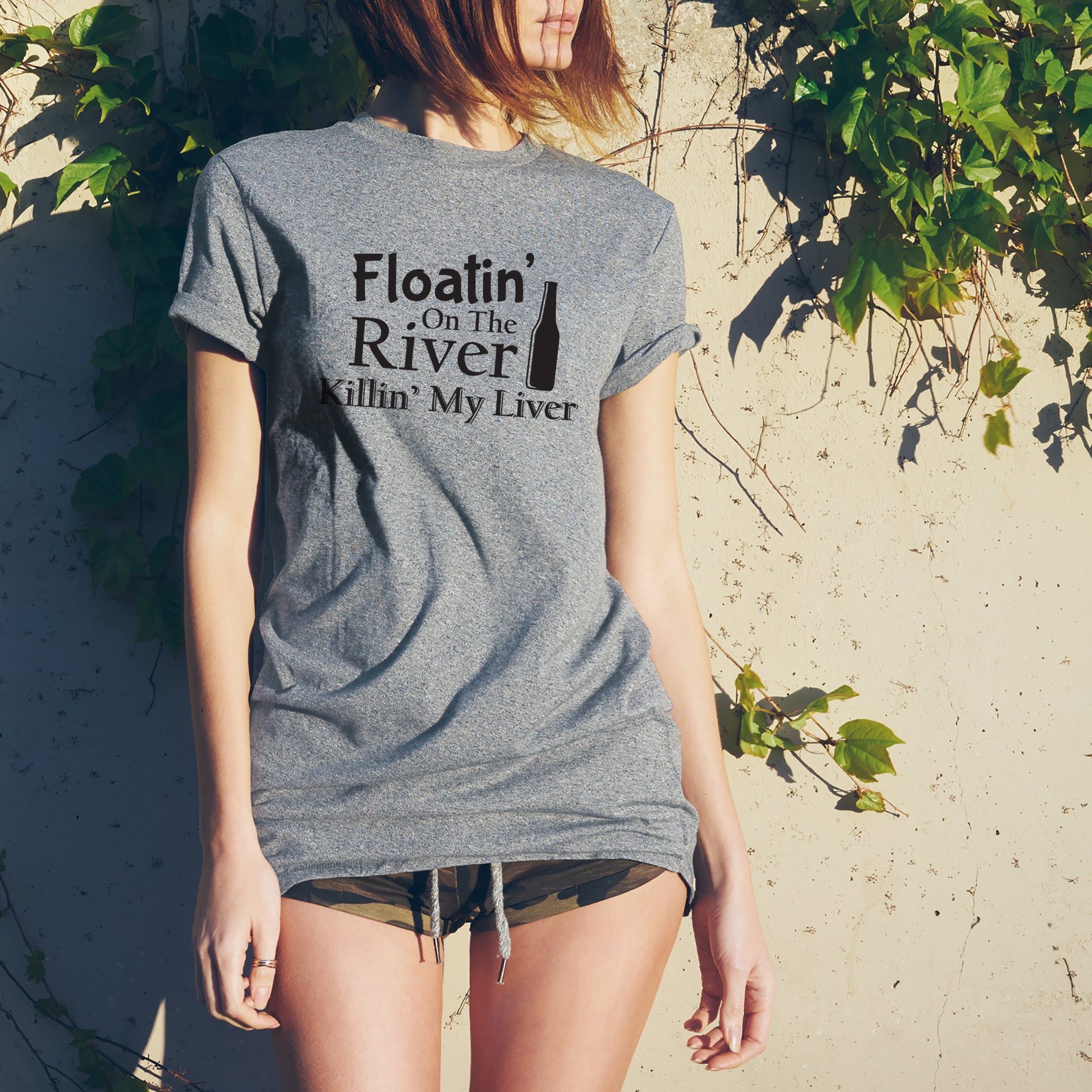Floatin On The River Killin My Liver Funny Camping T Shirt