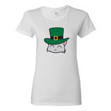 Cat Wearing Leprechaun Hat - St Patrick's Day Kitty Cartoon Womens T Shirt