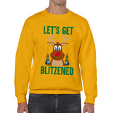 UGP Campus Apparel Let's Get Blitzened - Reindeer Santa Claus Holiday Crew Sweatshirt