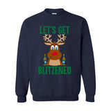 UGP Campus Apparel Let's Get Blitzened - Reindeer Santa Claus Holiday Crew Sweatshirt