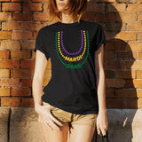 UGP Campus Apparel Mardi Gras Bead Necklace - French Quarter New Orleans Louisiana Fat Tuesday T Shirt