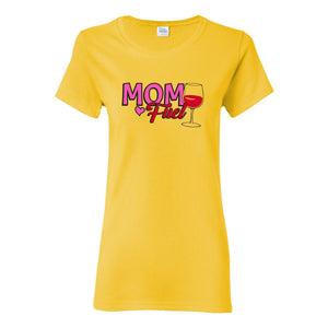 UGP Campus Apparel Mom Fuel - Wine - Drinking Alcohol Womens T Shirt