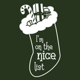 I'm On The Nice List - Christmas Stocking Holiday Santa's List Youth T Shirt