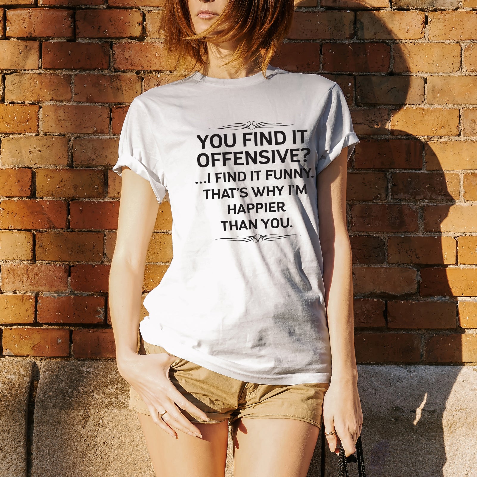  You Find It Offensive? I Find It Funny Sarcastic T Shirt :  Clothing, Shoes & Jewelry