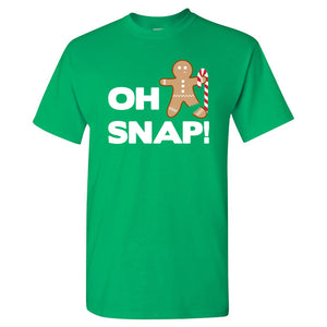 Oh Snap - Funny Christmas Gingerbread Man Candy Cane T Shirt