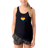 Pansexual Pride Flag Heart - Pride Month LGBTQIA Love Identity Tank Top - Black
